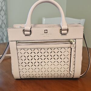 Kate Spade Beige Satchel with Cutout Design
